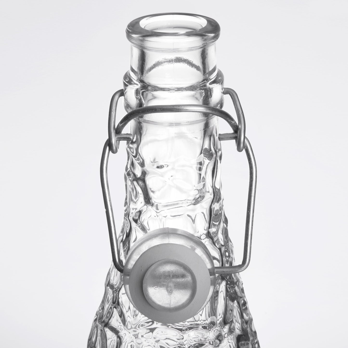 LIBBEY 13150120 34 OZ. GLACIER OIL / VINEGAR / WATER BOTTLE WITH CLEAR WIRE BAIL LID - 6/CASE
