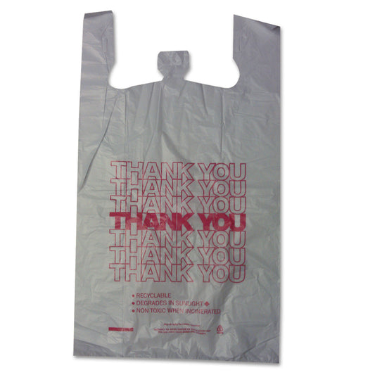 THANK YOU LONG / HIGH-DENSITY SHOPPING BAGS, 18" X 30", WHITE (500/CS)