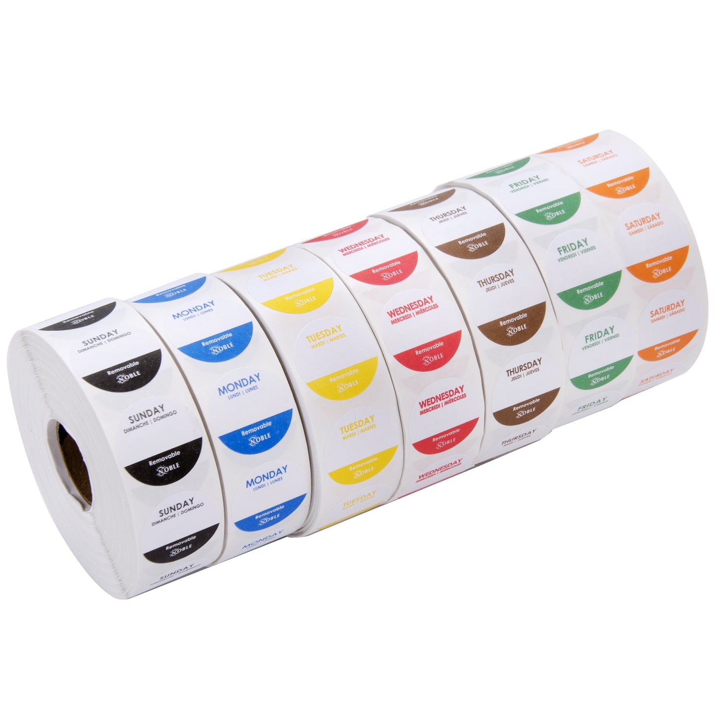 DAY DOTS / 1" REMOVABLE / SUNDAY - SATURDAY (PACK)