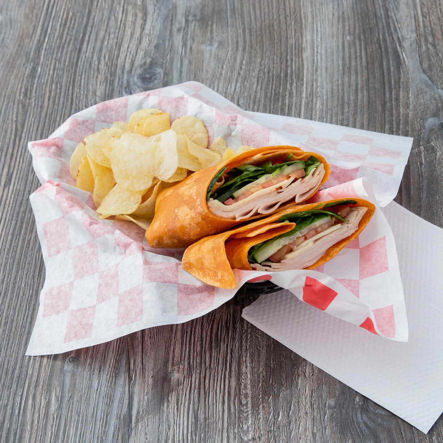 12" X 12" RED CHECK DELI SANDWICH WRAP PAPER - 5000/CASE