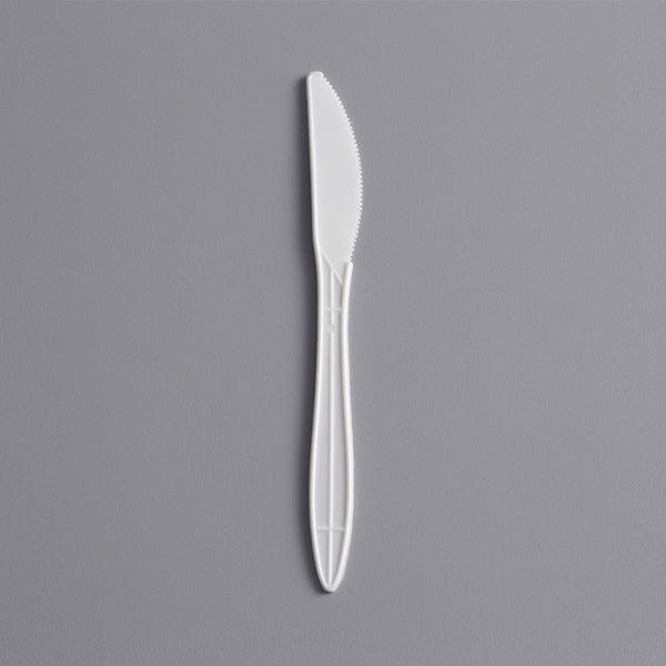 PLASTIC KNIFE / MEDIUM WEIGHT / WHITE (1000/BOX)