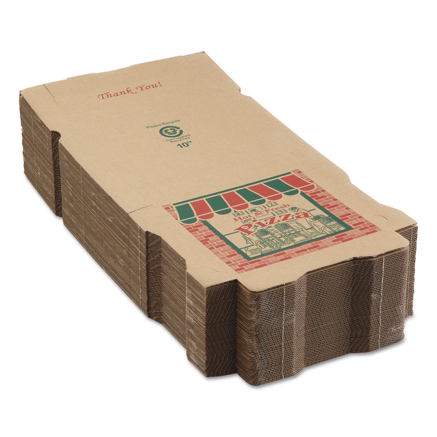 10 X 10 CORRUGATED KRAFT PIZZA BOX (50/CS