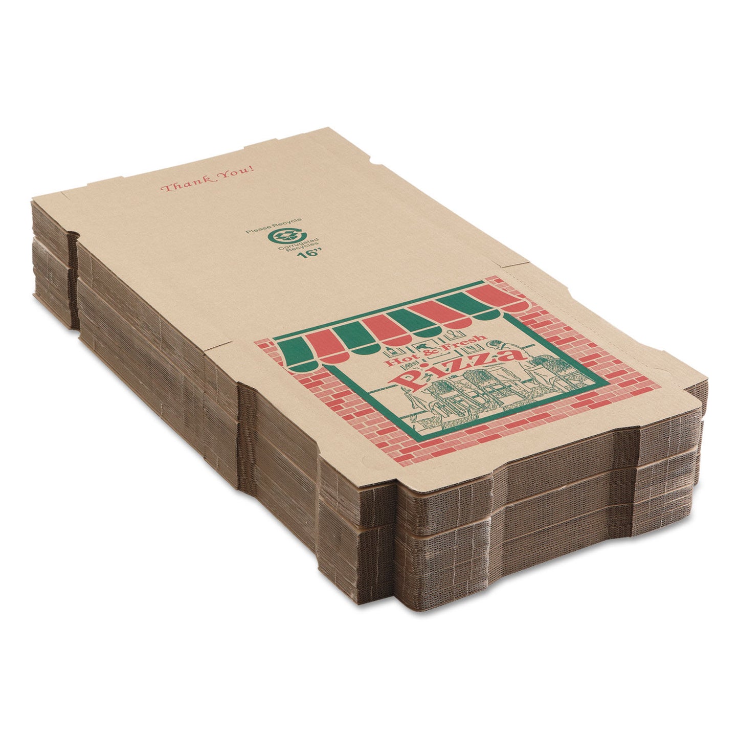 16 X 16 CORRUGATED KRAFT PIZZA BOX (50/CS)