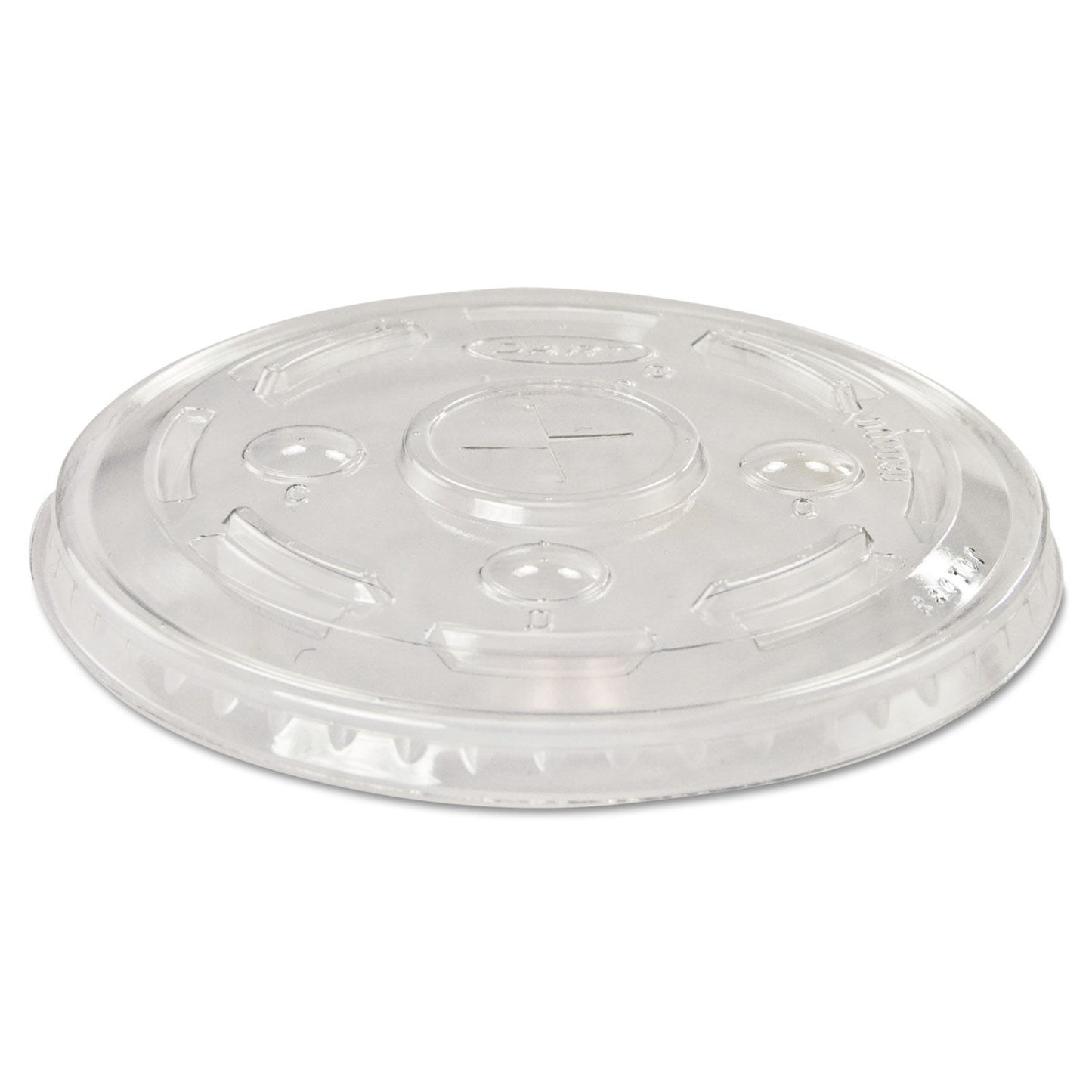 626TS DART PETE FLAT STRAW-SLOT COLD CUP LIDS, FITS 16-24OZ (100/10/1,000) FITS EPET16