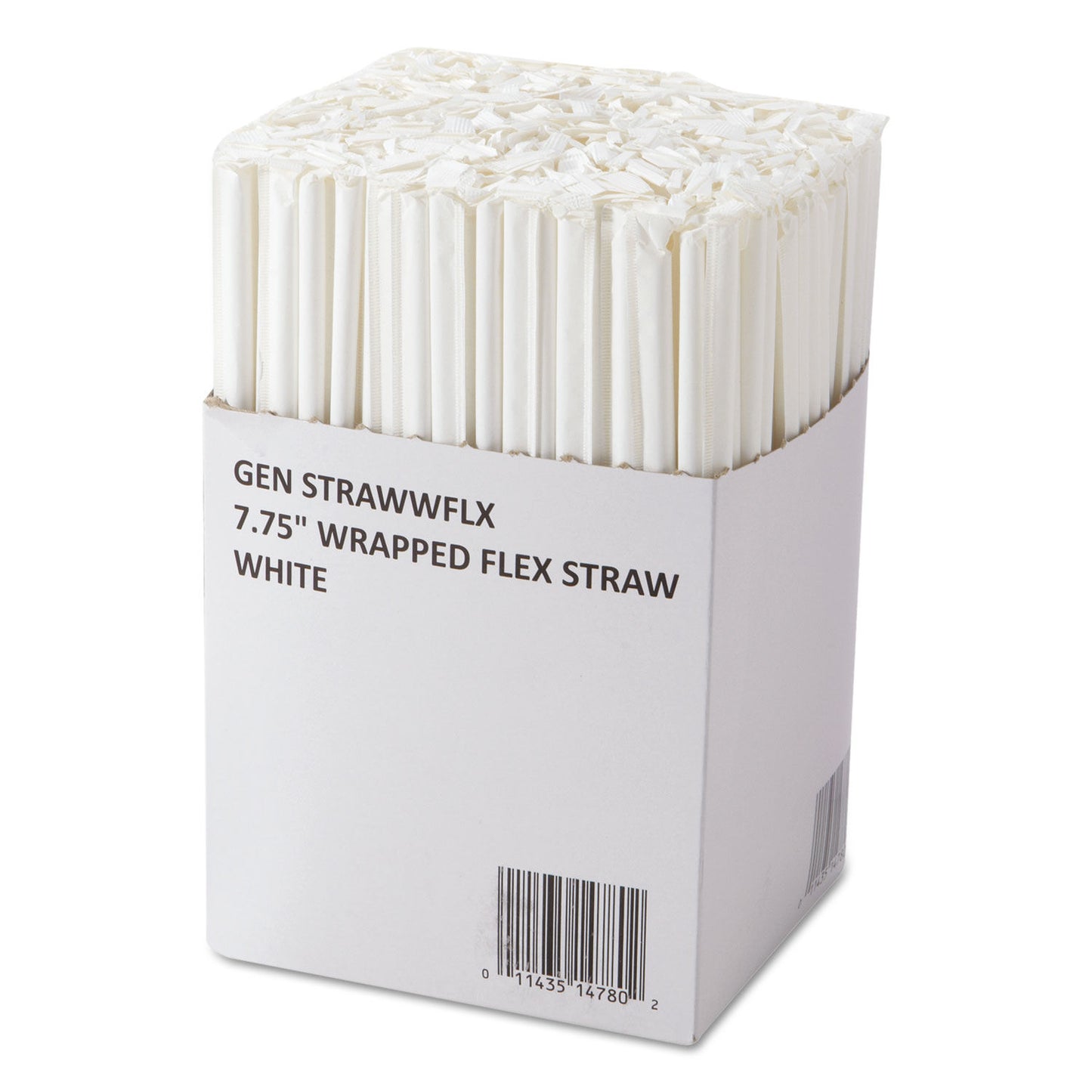 8" FLEX WRAPPED STRAWS / WHITE (400/25/10,000)
