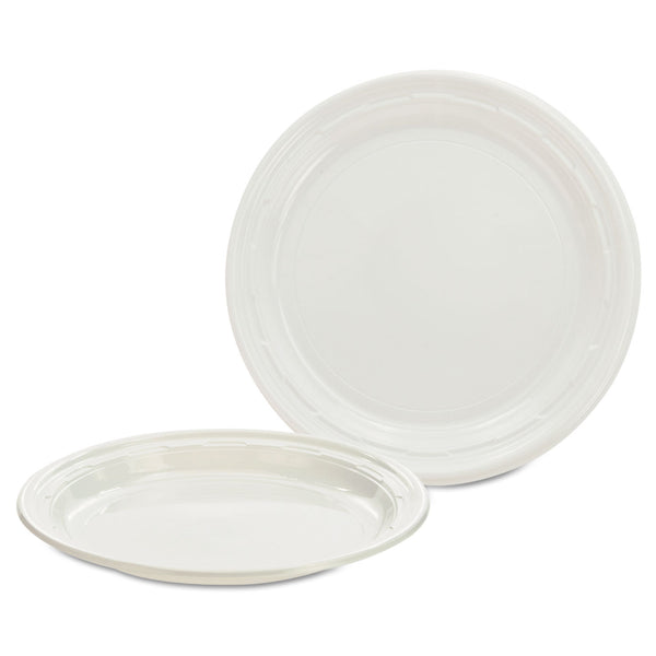 DART IMPACT PLASTIC DINNERWARE PLATE 7" WHITE | 1000 PER CASE, 8 BAGS, 125 SINGLES PER BAG