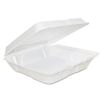 8 X 8 HINGED TRAY / FOAM / 1 COMPARTMENT / WHITE (200/CS)