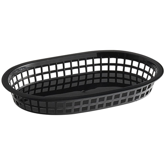 FAST FOOD BASKET / BLACK / OVAL / 11" X 7" (12/PK)