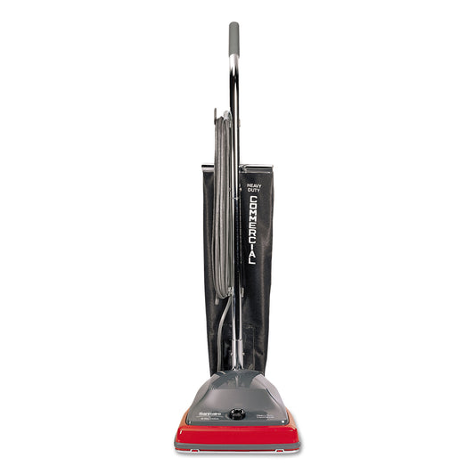 SANITAIRE VACUUM / TRADITION UPRIGHT VACUUM WITH SHAKE-OUT BAG, 12 LB, GRAY/RED