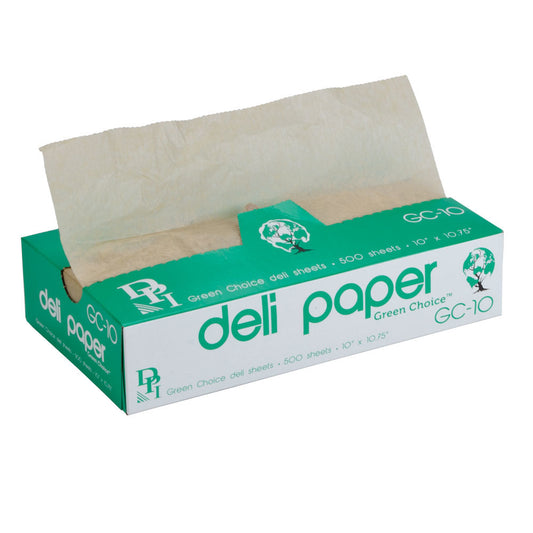 DURABLE PACKAGING 10" X 10 3/4" GREEN CHOICE INTERFOLDED KRAFT UNBLEACHED BROWN SOY WAX DELI SHEETS