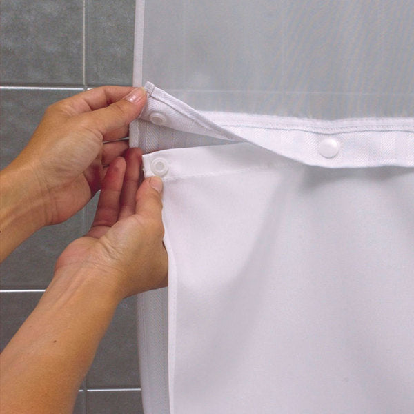 HOOKLESS SHOWER CURTAIN LINER, WHITE, 70" X 57" / 100% POLYESTER (EACH)