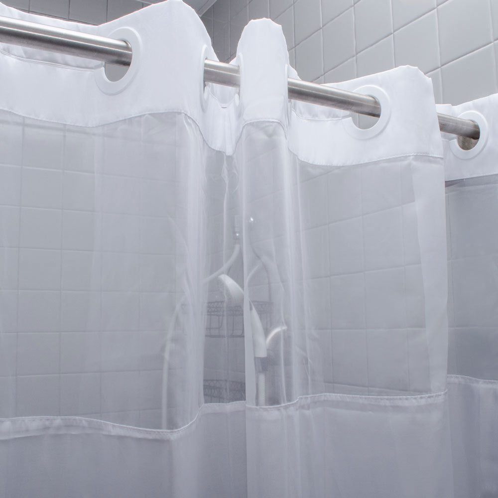 SHOWER CURTAIN / 71 X 74 / WITHOUT WINDOW / WHITE / !00% 95 GSM VIRGIN POLYESTER FABRIC