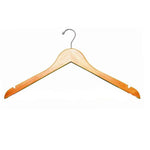 FLAT HANGER WITH FIXED BAR, 1/2" THICK X 17" WIDE / NATURAL / CHROME (100/PACK)