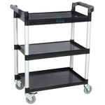 BLACK UTILITY / BUS CART WITH THREE SHELVES - 32" X 16"