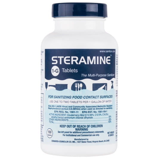 SANITAB / SANITIZER STERAMINE TABLETS (150 COUNT) (6/CS)