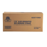 EMPRESS SEMI SLIM STRAW / STIRER UNRAPPED 7.76" RED, 500 BOX