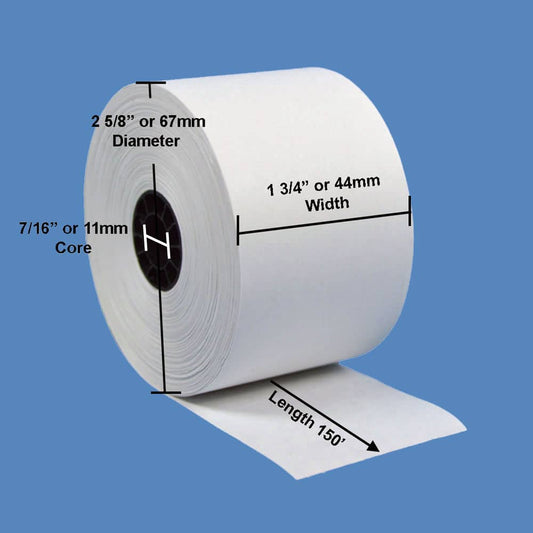 CARBONLESS / BOND ROLLS. 44MM X 150', 16#, 100/CS 7/16" CORE