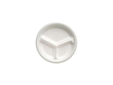 GENPAK 10.25" WHITE 3 COMPT FOAM PLATE - 4/125 CASE (500)