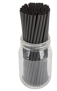 8" UNWRAPPED STRAW / BLACK (500/10/5,000) (UWST)