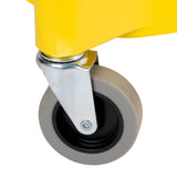 35 QT SPLASH GUARD SIDE-PRESS MOP BUCKET COMBO PACK YELLOW. COME WITH 3" NON-MARKING GREY CASTERS AND SW12 SIDE-PRESS WRINGER.