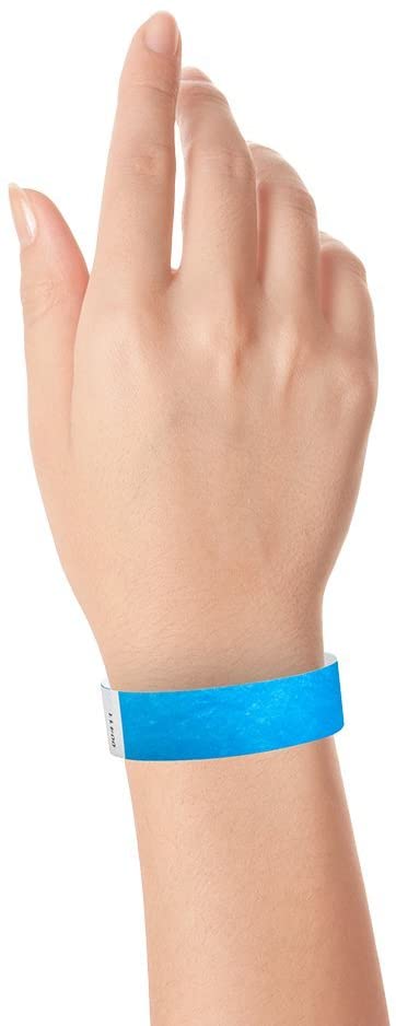 PAPER WRISTBANDS - 3/4" LIGHT BLUE - (500/BOX)