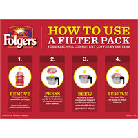 FOLGERS 10 CUP REGULAR / COFFEE FILTER PACKS, CLASSIC ROAST, .9OZ, (160/CS)