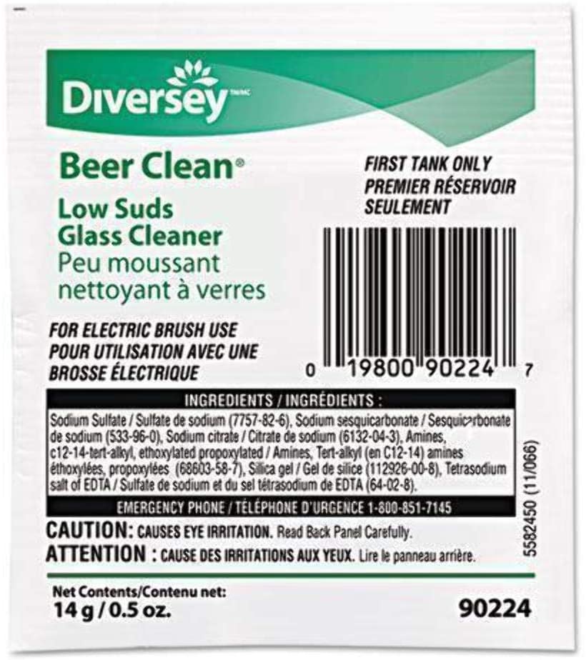BEER GLASS CLEANER / POWDER PACKS / .5 OZ (100/CS)