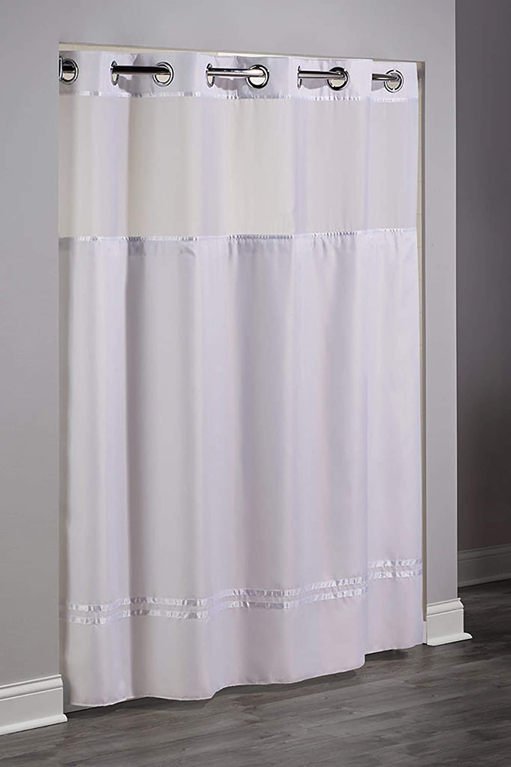 SHOWER CURTAIN / MYSTERY / HOOK-FREE POLESTER / 71 X 74
