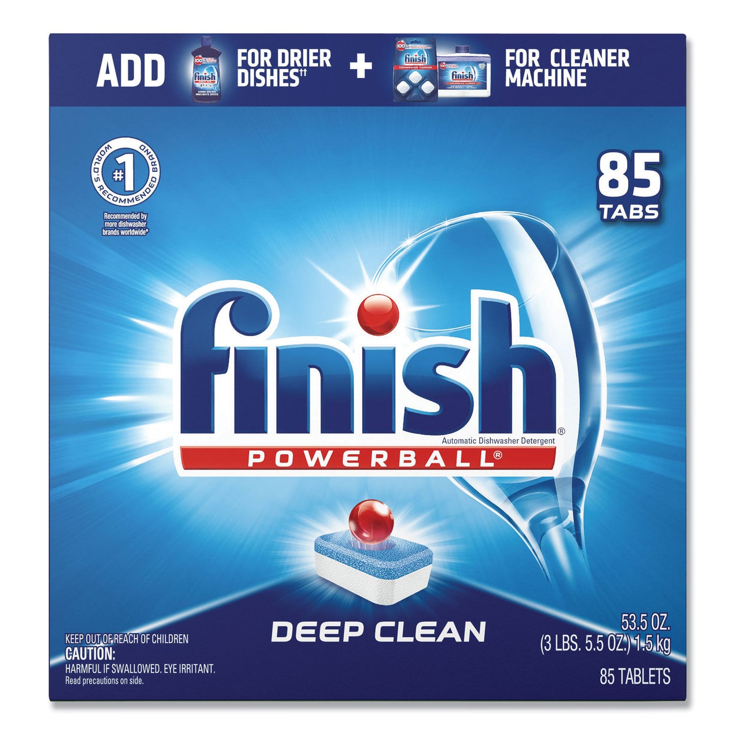 FINISH POWERBALL DISHWASHER TABS, FRESH SCENT, 85/BOX (4/CS)