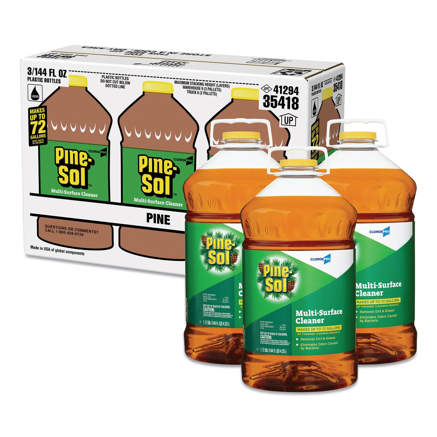 PINE-SOL / MULTI-SURFACE CLEANER DISINFECTANT / PINE / 144 OZ BOTTLE (3/CS)