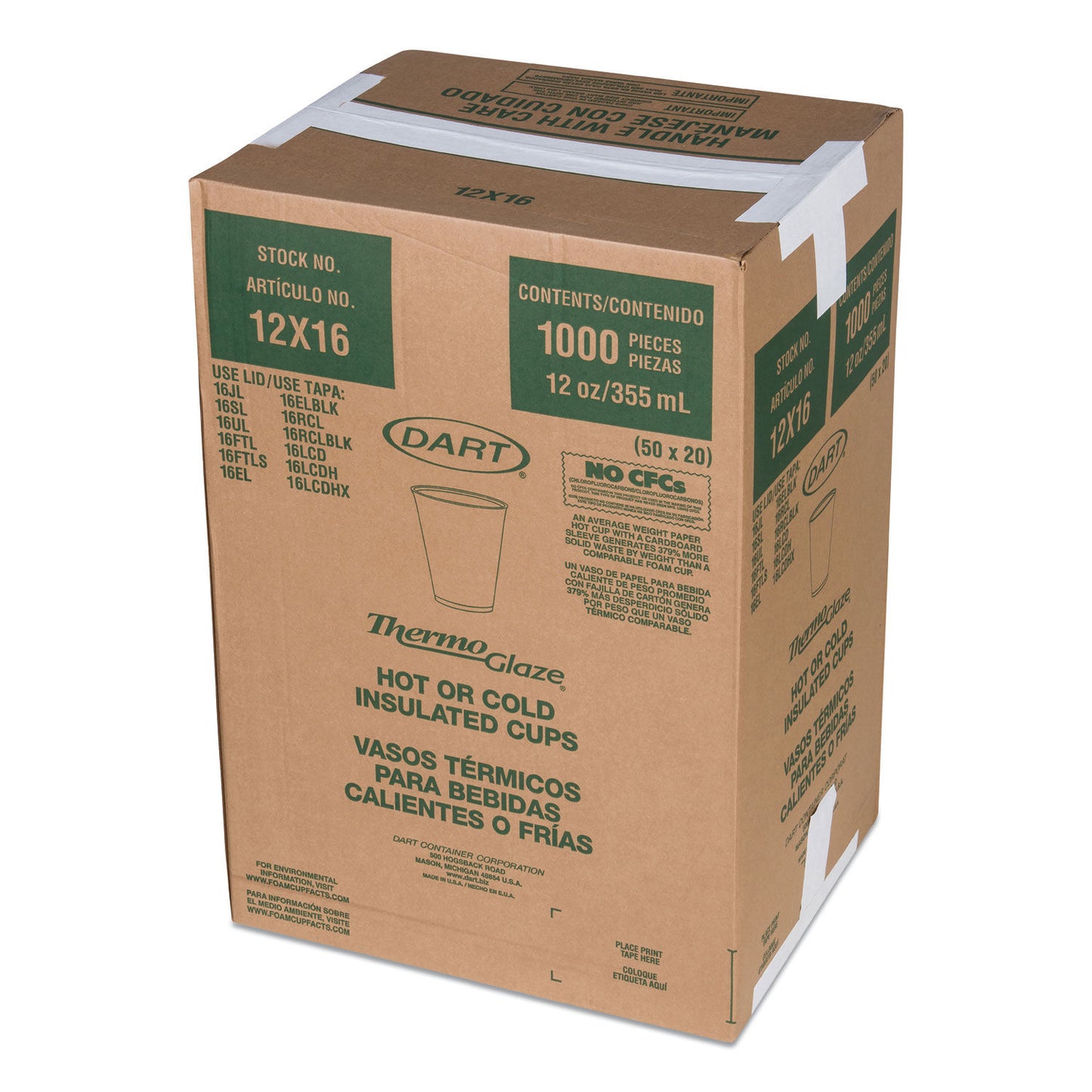 12X16G / DART 12 OZ FOAM CAFE G CUP (20/50/1,000)