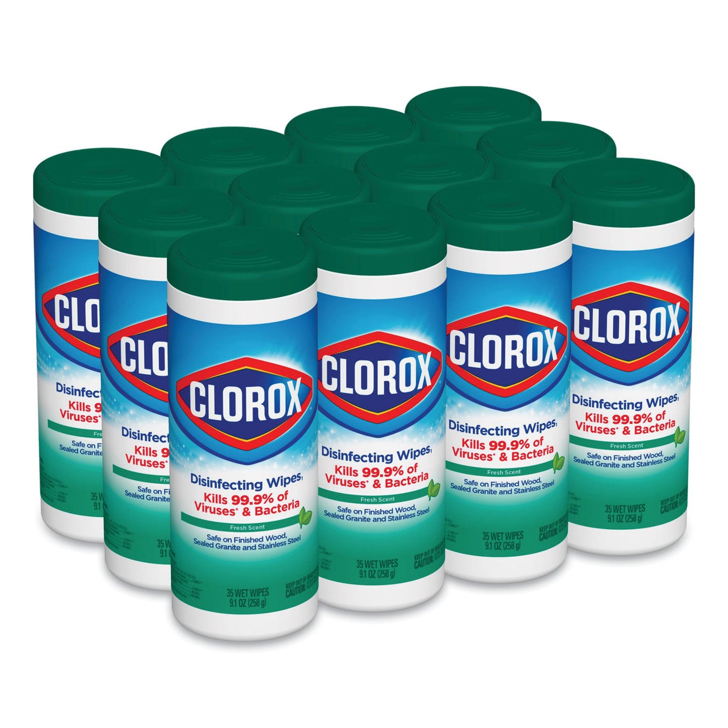 CLOROX DISINFECTING WIPES, 7 X 8, FRESH SCENT, 35/CANISTER (12/CS)