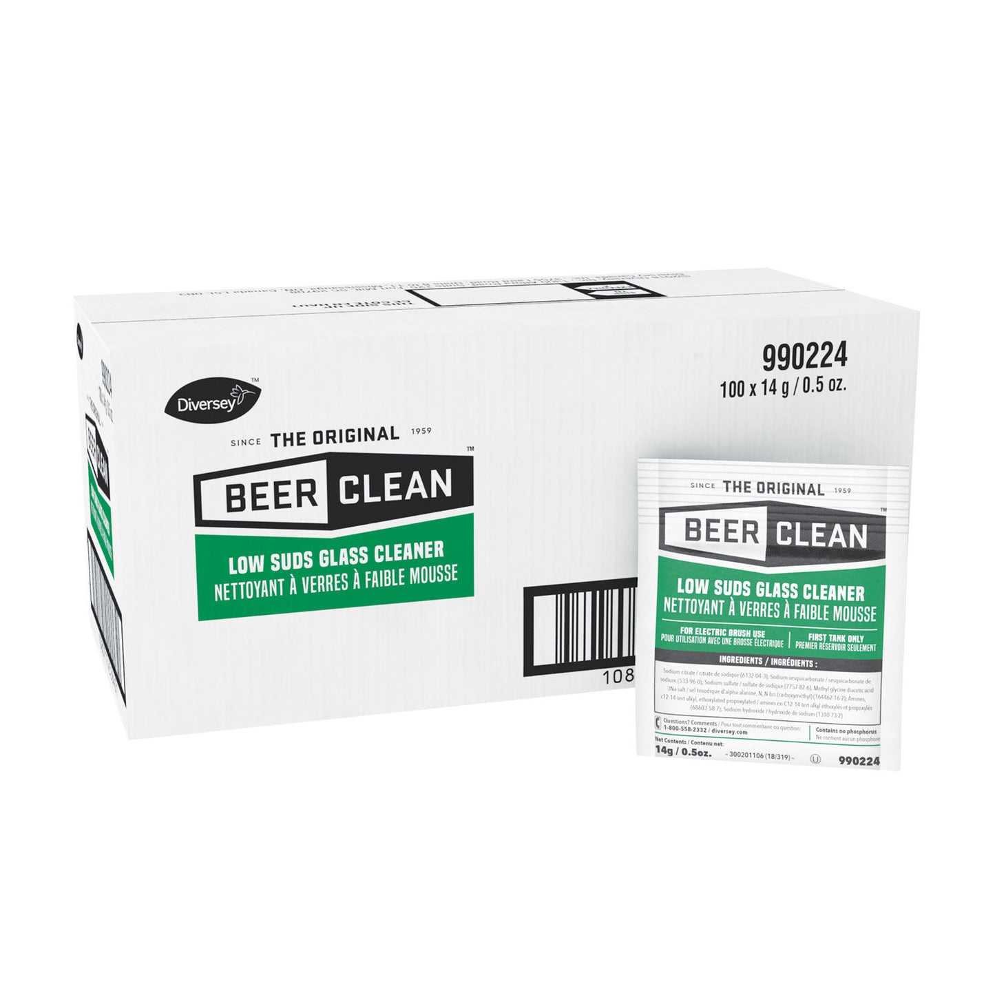 BEER GLASS CLEANER / POWDER PACKS / .5 OZ (100/CS)