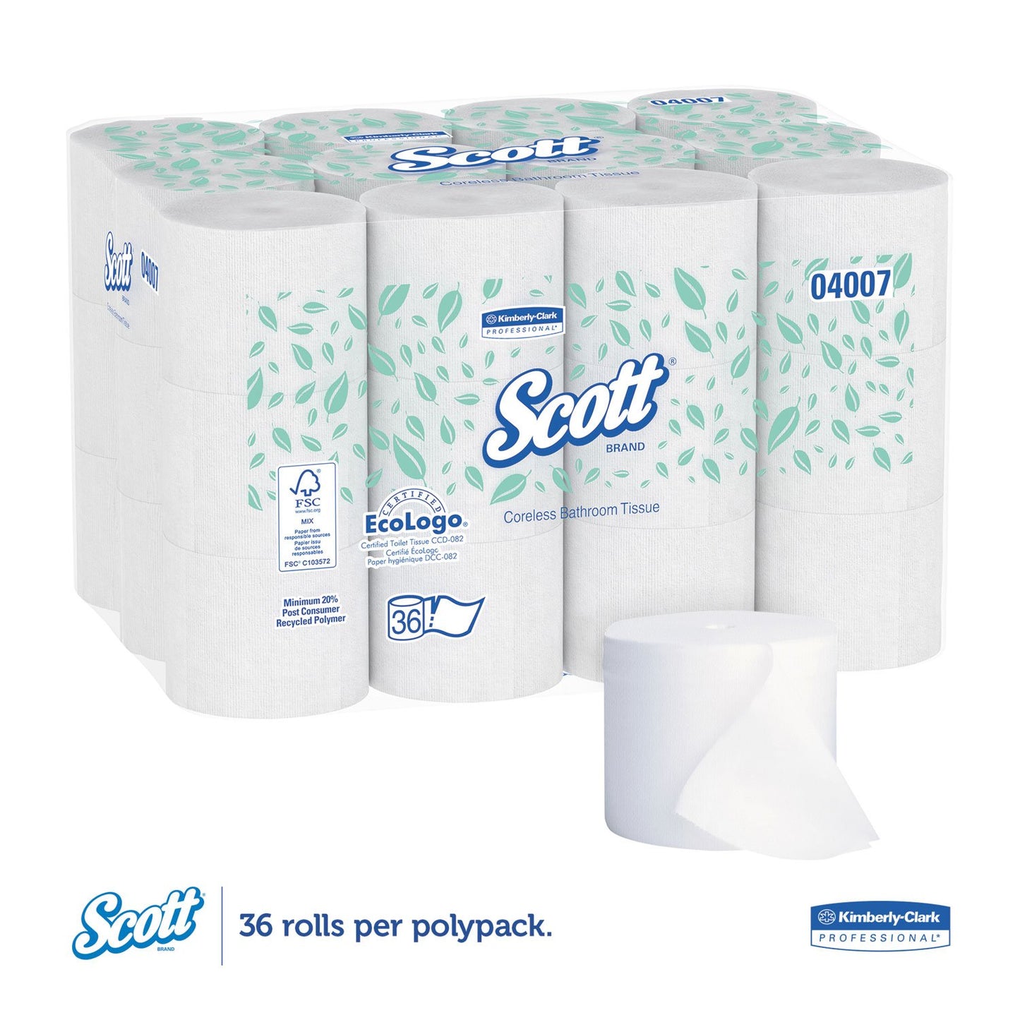BATH TISSUE / STANDARD ROLL / CORELESS / 2-PLY / 4 X 3.9 / 1,000 SHEET (36/CS)