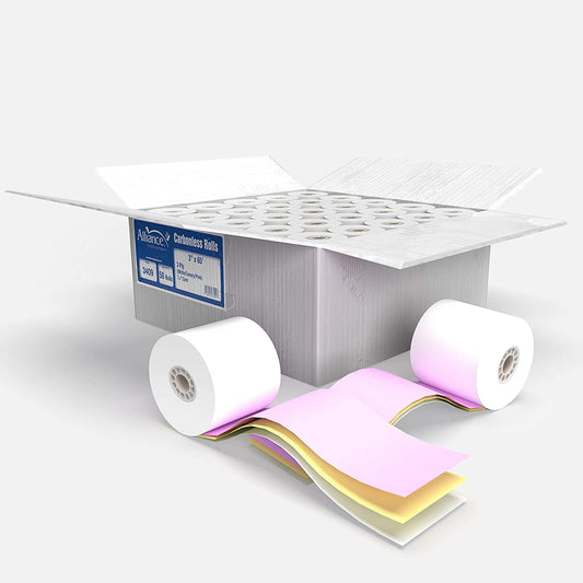 BOND REGISTER ROLL / 3-PLY CARBONLESS / 3 X 65 (50/CASE)