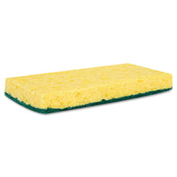 SCRUBBING SPONGE, MEDIUM DUTY, 3.6 X 6.1, 0.75" THICK, YELLOW/GREEN, INDIVIDUALLY WRAPPED (20/CS)