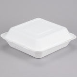 9 X 9 HINGED TRAY / BIODEGRADABLE MOLDED FIBER / ONE COMPARTMENT(200/CS)