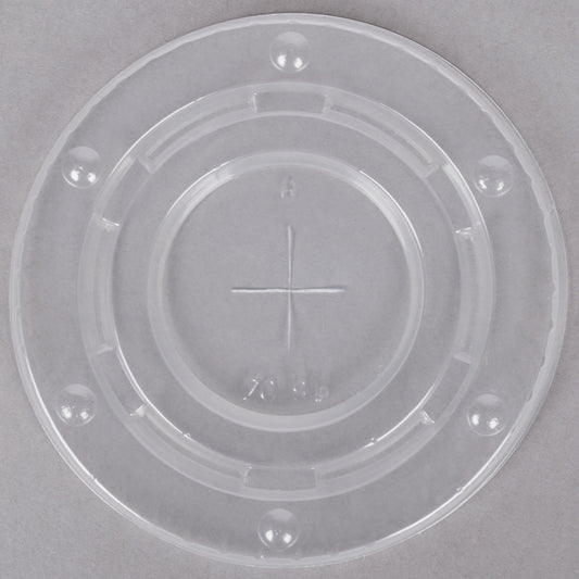 CHOICE 12-22 OZ. TRANSLUCENT COLD CUP FLAT LID WITH STRAW SLOT - 1000/CASE