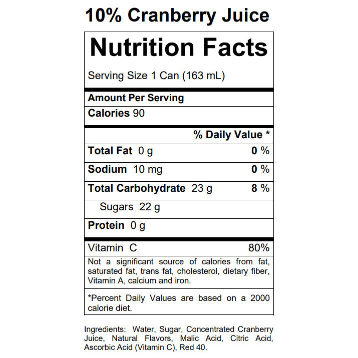 CRANBERRY JUICE / BLUEBIRD / 5.5 OZ SMALL CANS (48/CS)