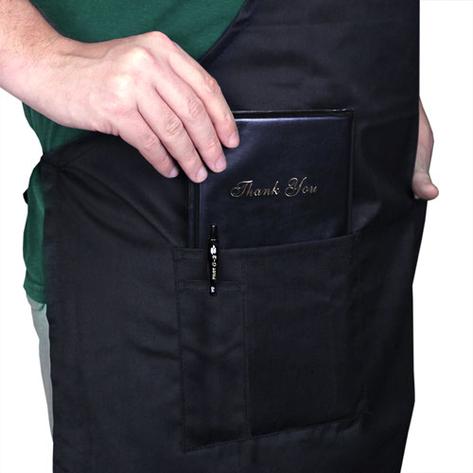 3 POCKET BIB APRON - BLACK