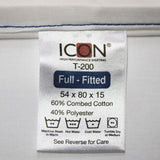 T200 / FULL SIZE FITTED SHEET / 54 X 80 X 15 / ICON (DOZEN)