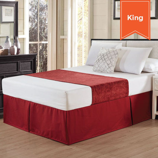 CHENILLE BED SCARF / KING / 26 X 108 / SERENE MERLOT