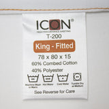 T200 / KING FITTED SHEETS 78 X 80 X 15 T 200 ICON LUXURY SHEETING (DOZEN)
