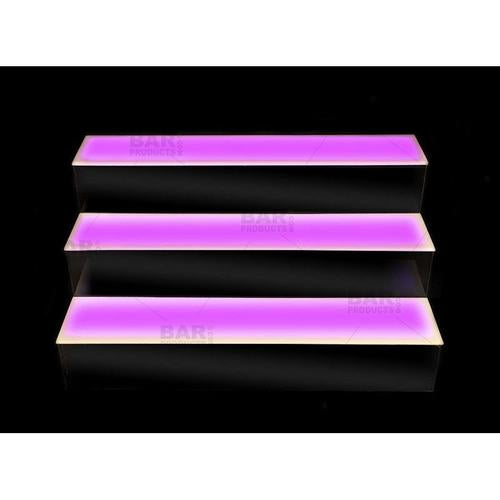LIQUOR SHELF / 3 TIER / BLACK / MULTI COLOR LED'S / 24" LENGTH