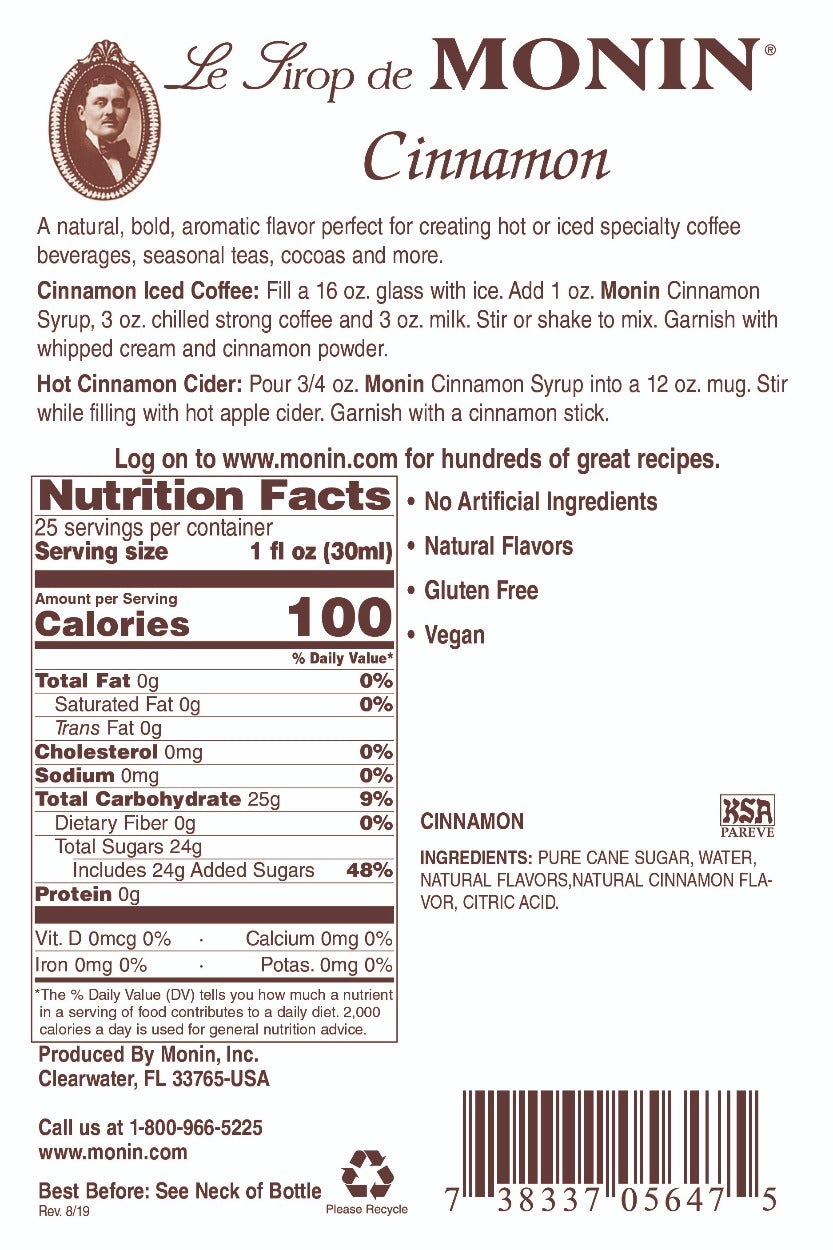 CINNAMON / MONIN / 1 LITER / (4/CS)