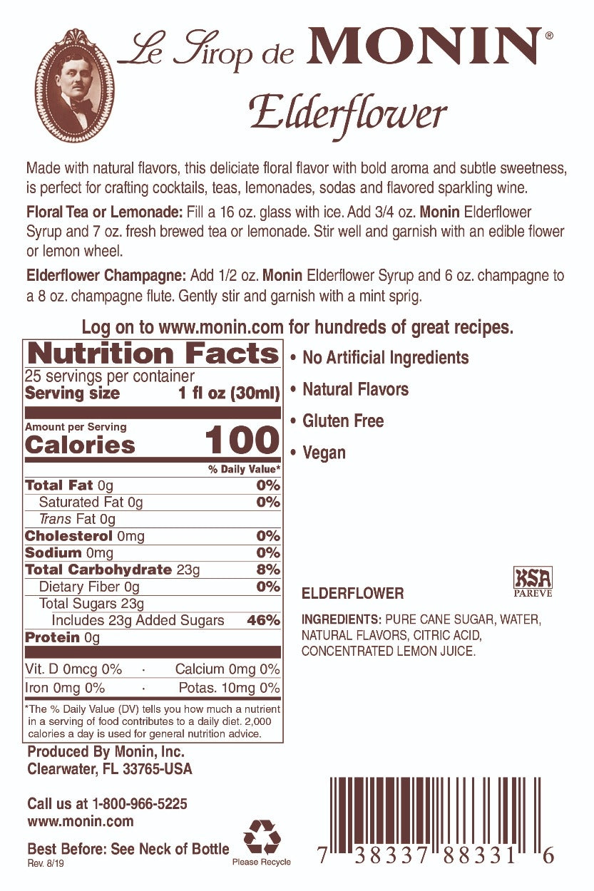 ELDERFLOWER / MONIN / 1 LITER / (4/CS)