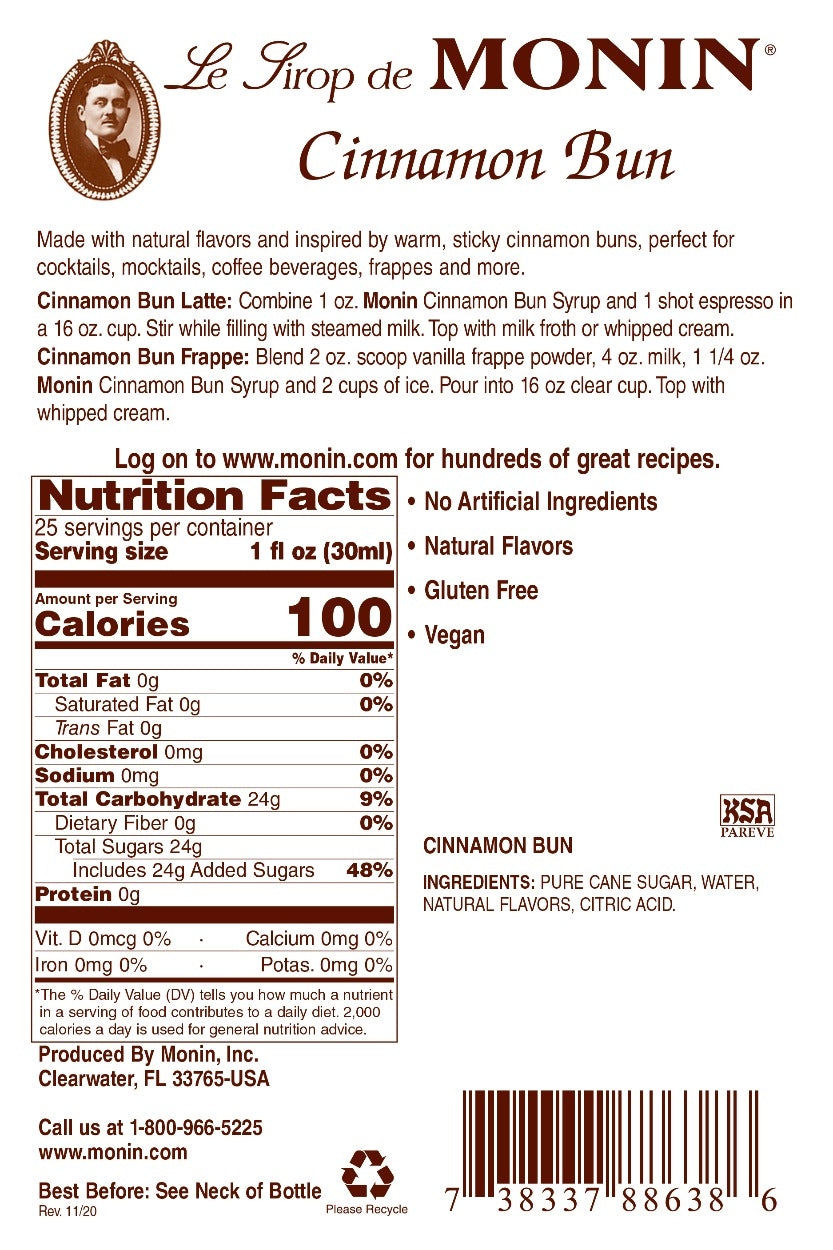 CINNAMON BUN / MONIN / 1 LITER / (4/CS)