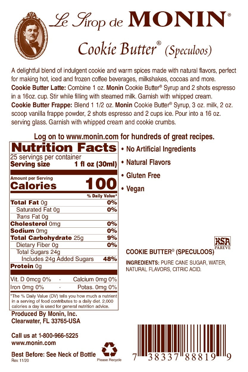 COOKIE BUTTER / MONIN / 1 LITER / (4/CS)