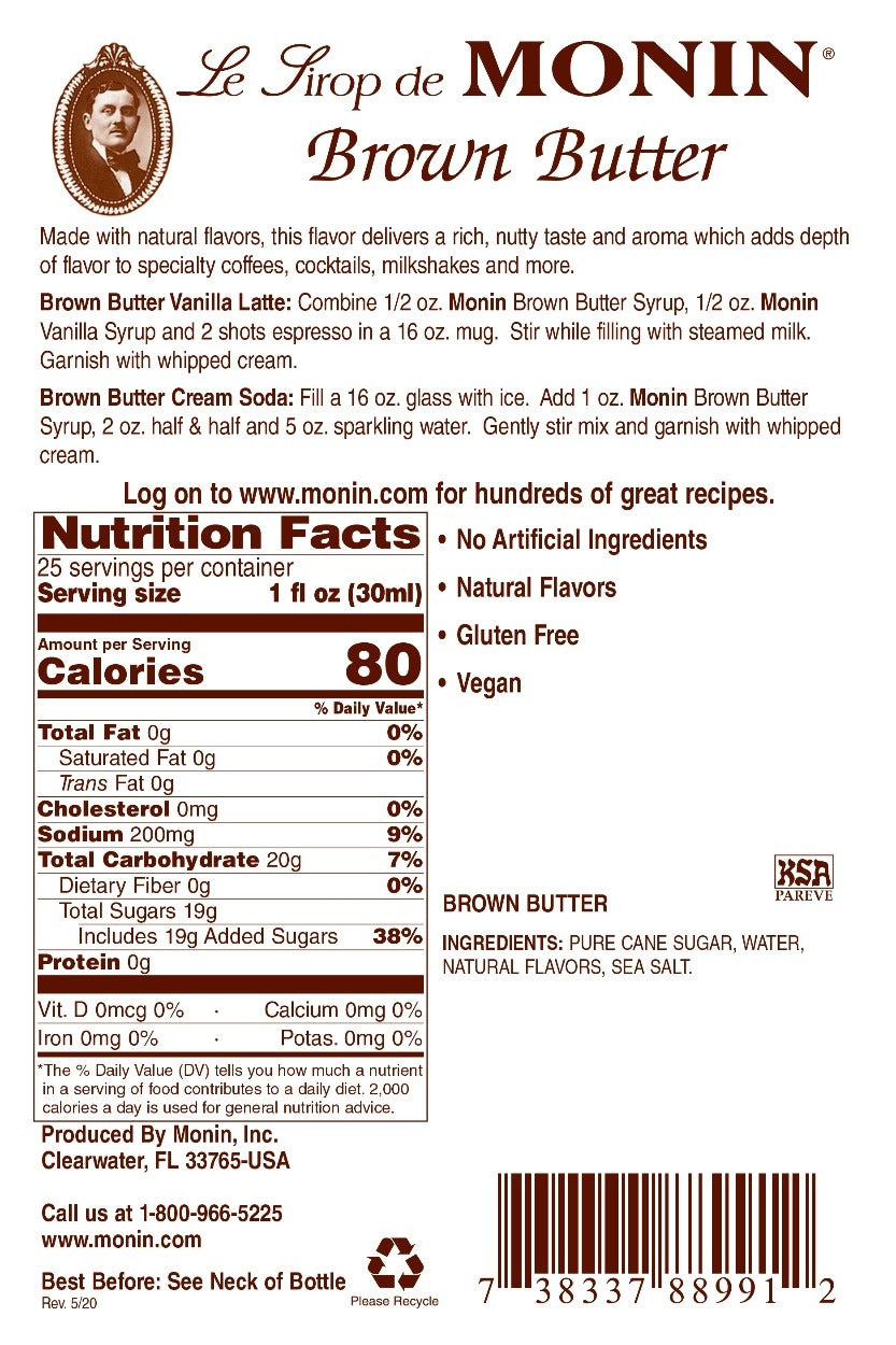 BROWN BUTTER / MONIN / 1 LITER / (4/CS)