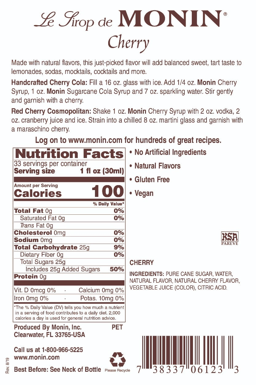 CHERRY / MONIN / 1 LITER / (4/CS)